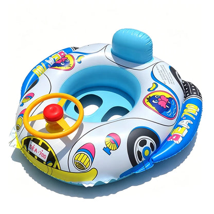 Baby Cute Car Airplane Swimming Pool Float Kids Toddler Inflatable Summer Beach Floatie Boat Swim Tube Ring with Handles Safety