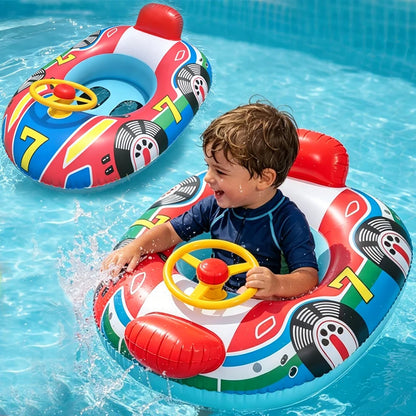 Baby Cute Car Airplane Swimming Pool Float Kids Toddler Inflatable Summer Beach Floatie Boat Swim Tube Ring with Handles Safety