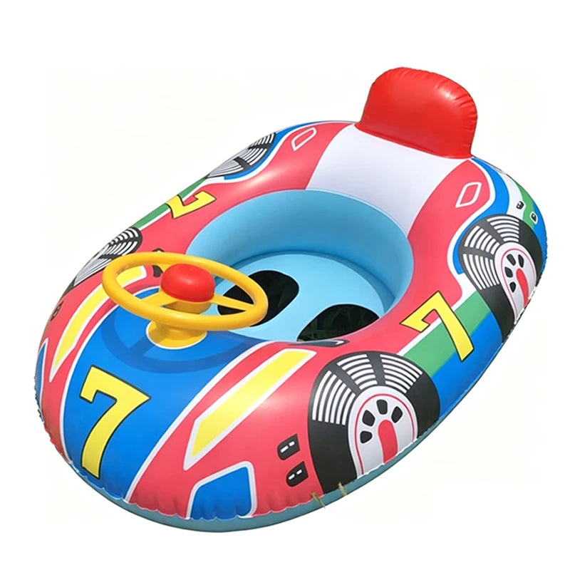 Baby Cute Car Airplane Swimming Pool Float Kids Toddler Inflatable Summer Beach Floatie Boat Swim Tube Ring with Handles Safety