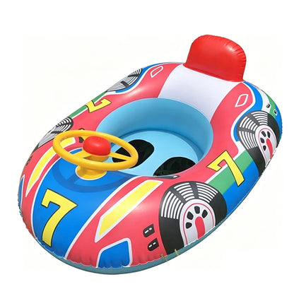 Baby Cute Car Airplane Swimming Pool Float Kids Toddler Inflatable Summer Beach Floatie Boat Swim Tube Ring with Handles Safety