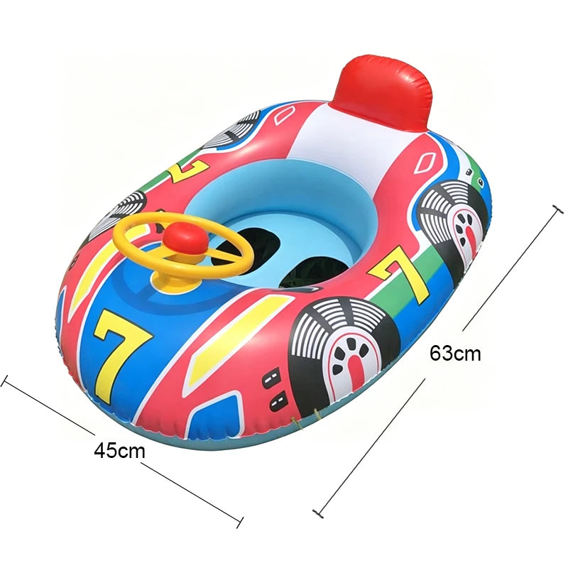 Baby Cute Car Airplane Swimming Pool Float Kids Toddler Inflatable Summer Beach Floatie Boat Swim Tube Ring with Handles Safety