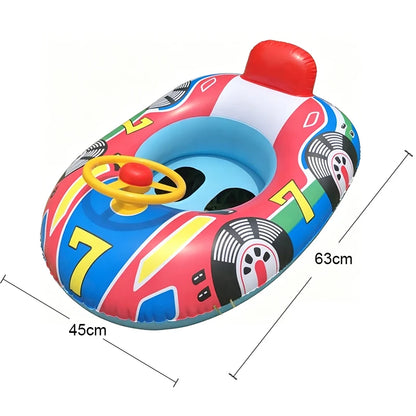 Baby Cute Car Airplane Swimming Pool Float Kids Toddler Inflatable Summer Beach Floatie Boat Swim Tube Ring with Handles Safety